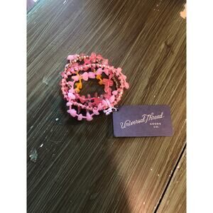 Universal Thread NWT Pink Beaded Semi-Precious Multi Strand Stretch Bracelet